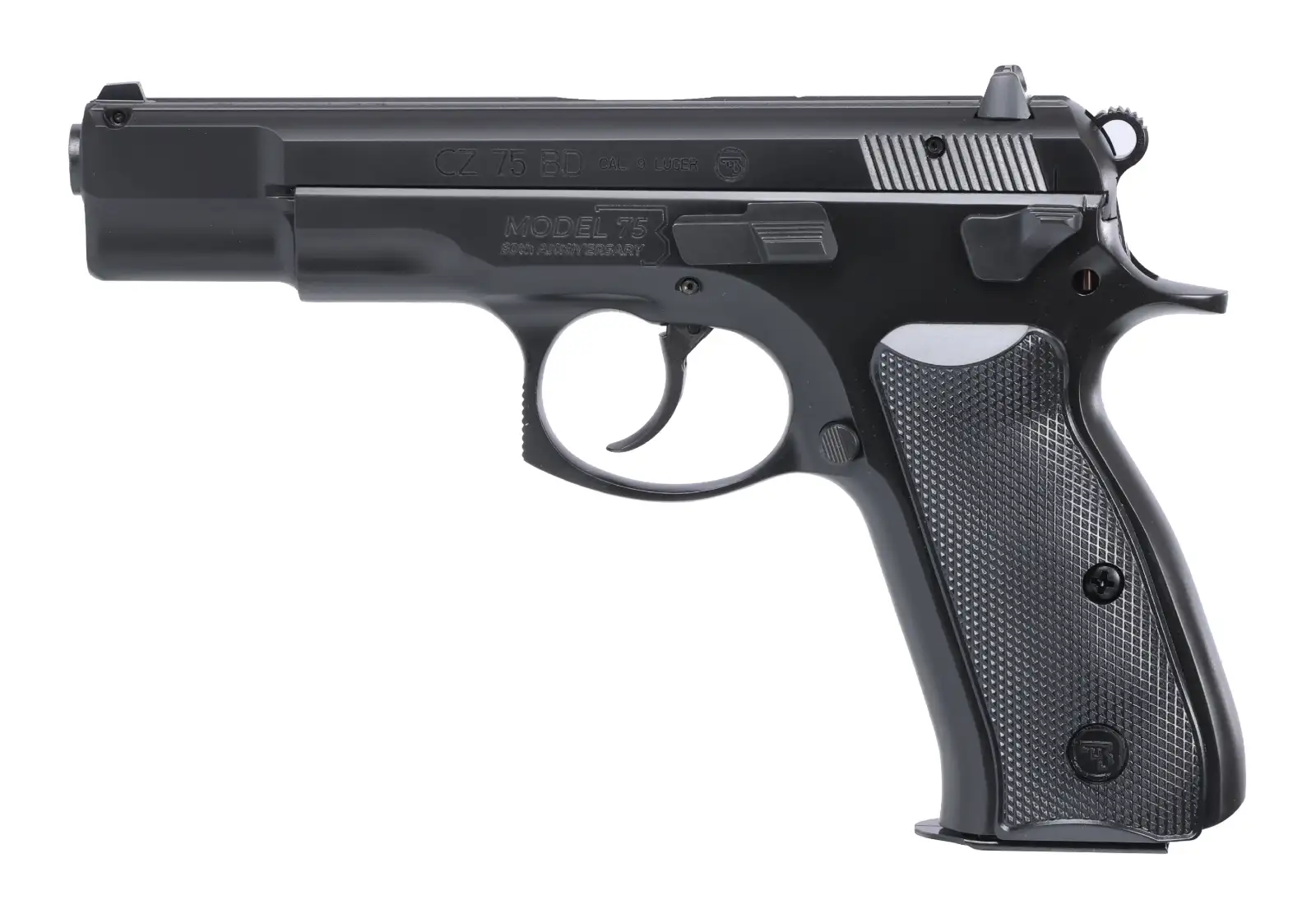 CZ 75BD 50TH ANNIVERSARY 9MM BLACK FIXED SIGHTS, DECOCKER, 2-16RD MAGS
