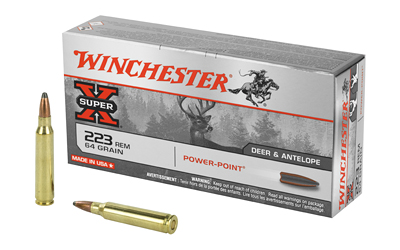 Winchester Power Point Rifle Ammunition .223 Rem 64 gr. PSP 3020 fps 20/ct