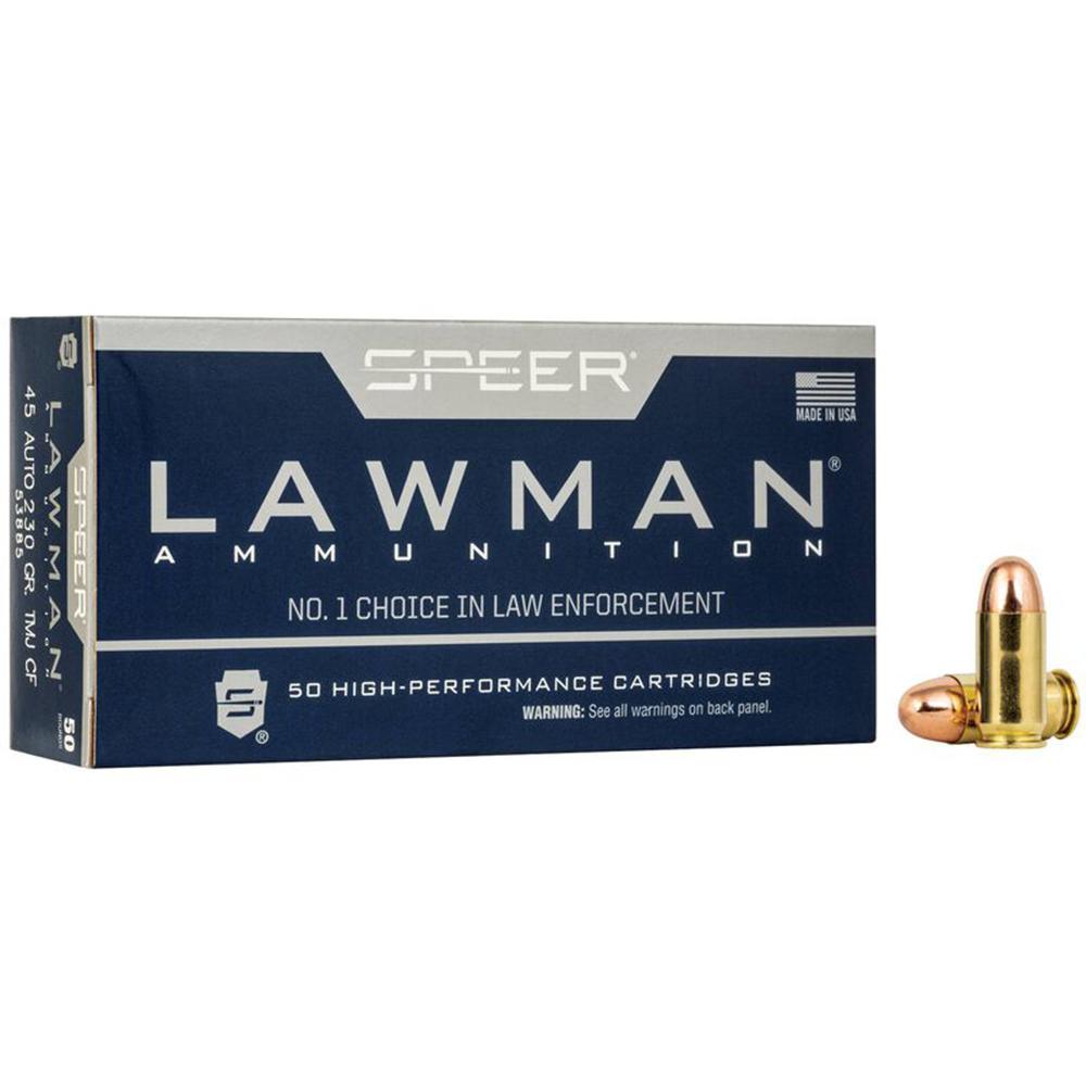 Cci Speer Lawman Cleanfire Handgun Ammunition .45 Auto 230gr TMJ 845 fps 50/ct