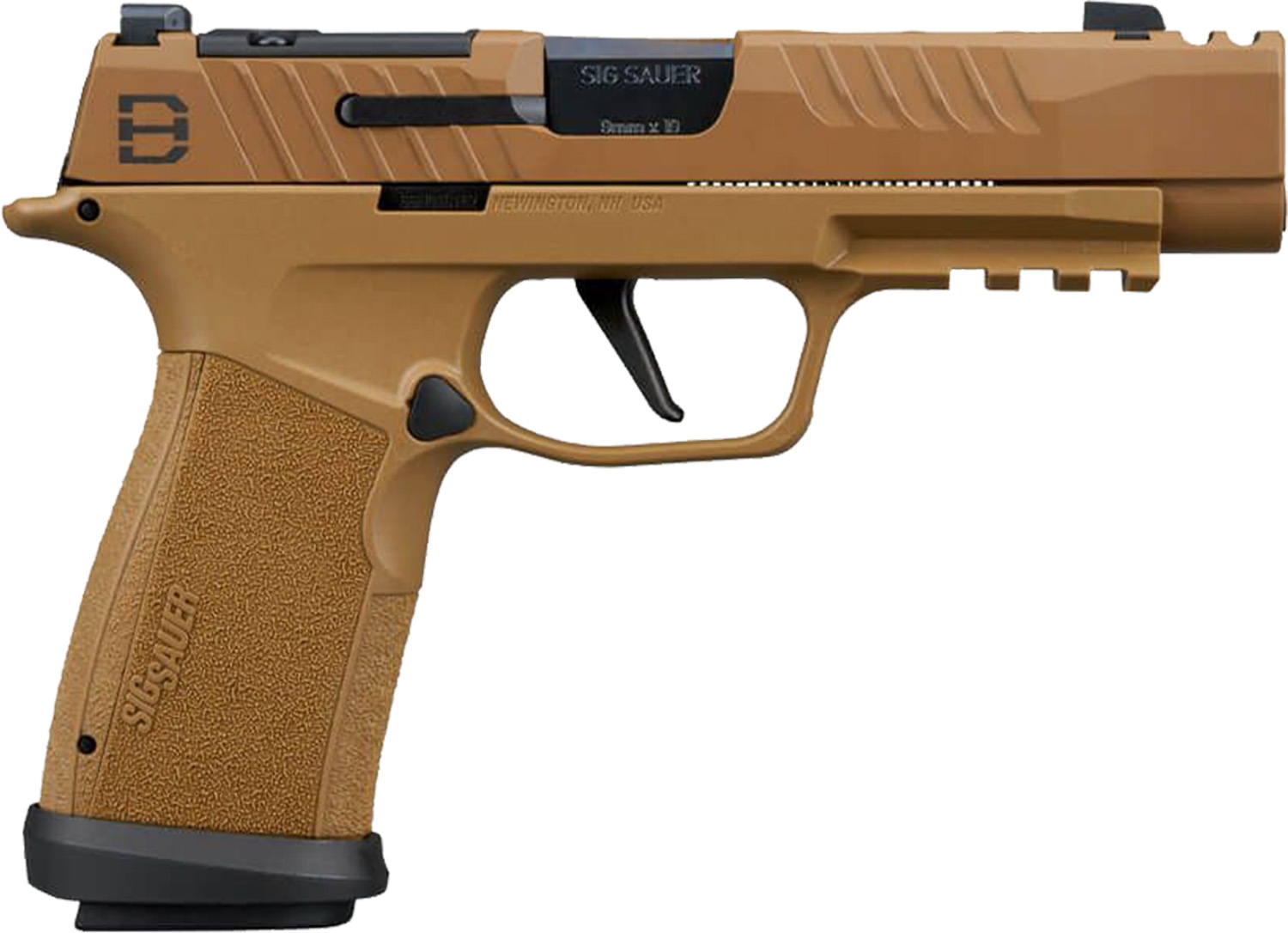 Sig Sauer P365-XF DH3 Handgun 9mm Luger 10rd Magazines(3) 3.7" Barrel DH3 Slide Coyote Optic Ready Competition Magwell