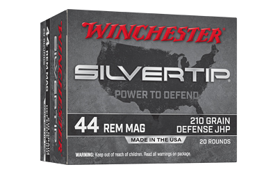 Winchester Silvertip Handgun Ammunition 44 Rem Mag 210 gr. JHP 1250 fps 20/ct