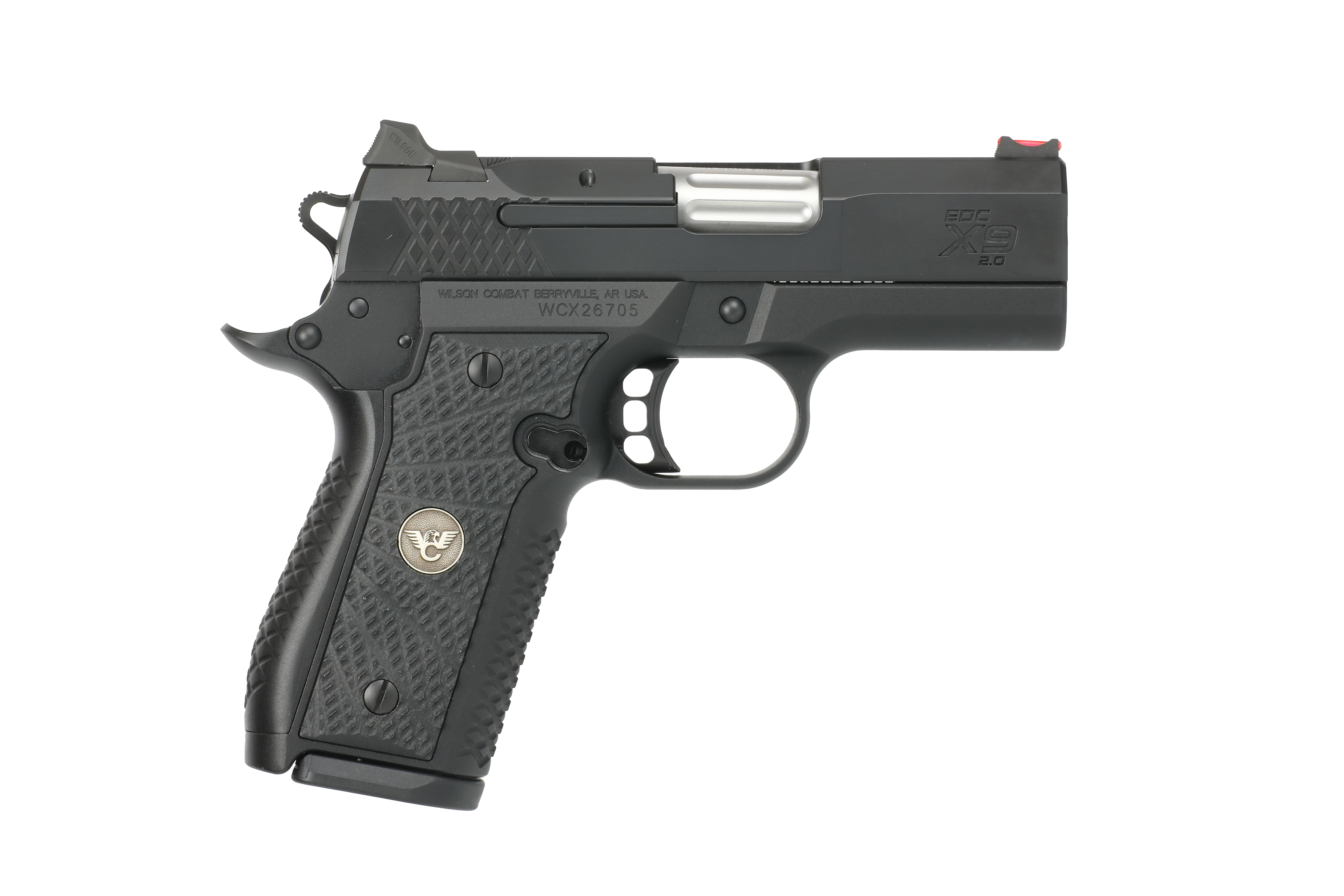 Wilson Combat EDC X9 2.0 Handgun 9mm Luger 15rd Magazines (2) 3.25" Barrel Black Non-Lightrail Frame