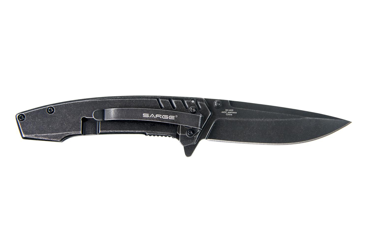 Sarge Knives Stone - Stonewash Frame Lock Folder