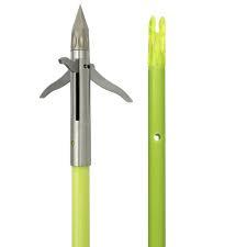 Feradyne Outdoors Muzzy Iron 3-Blade Fish Point w Chartreuse Arrow