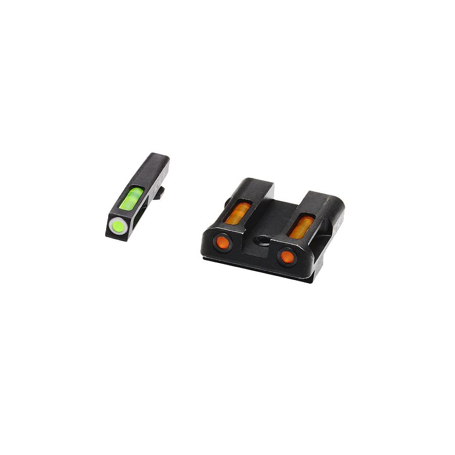 North Pass Ltd. Hiviz HIVIZ LiteWave H3 sight orange/Green Litepipes w/White front ring Glock models chambered in 45 ACP 45 Gap and 10mm