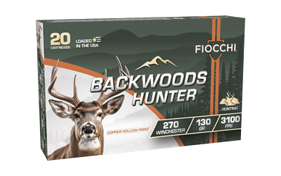 Fiocchi Backwoods Hunter Rifle Ammunition 270 Win 130gr HP 3100 fps 20/ct