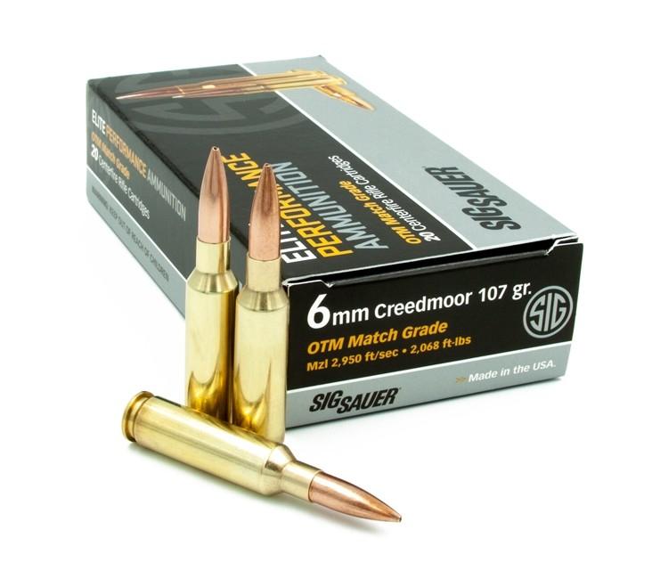 Sig Sauer AMMO 6MM CREEDMOOR 107gr ELITE MATCH GRADE OTM 2950 fps20/ct