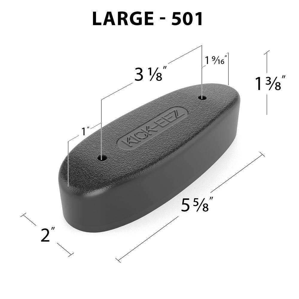 KICK-EEZ Magnum Recoil Pad - 5 5/8" L x 2" W x 1 3/8" T Black