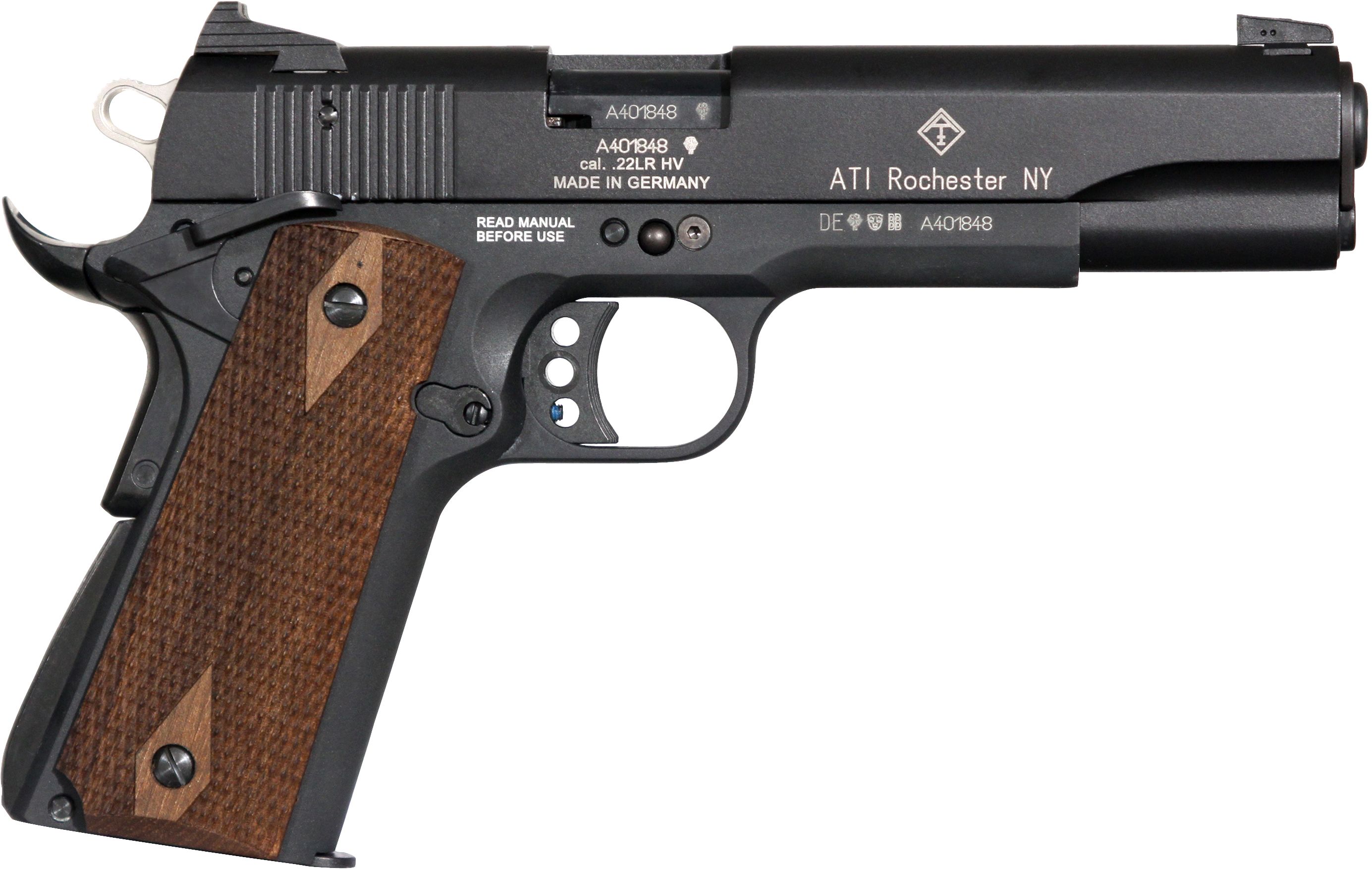 ATI GSG M1911 Handgun .22 LR 10rd Magazine 5" Barrel Wood Grip CA Compliant