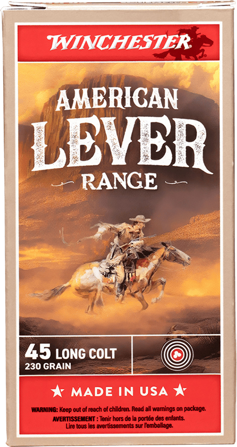 Winchester American Lever Range Ammunition .45 Colt 250gr LFN 900 fps 50/ct