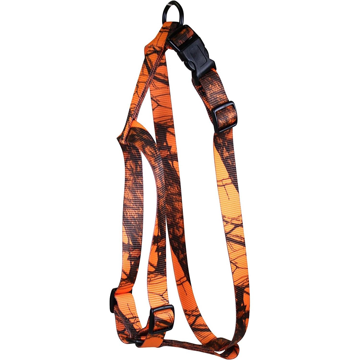Leather Brothers Inc. DBA Omnipet Omnipet Kwik Klip Adjustable Nylon Pet Harness 5/8" 1 Ply Mossy Oak Blaze Orange Camo