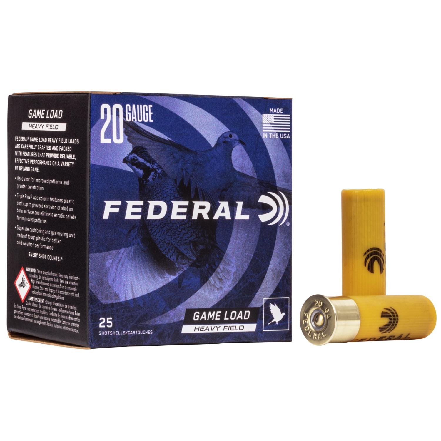 Federal Game Load Shotshells 20ga 2 3/4" 1oz #6 1165 fps 25/CT