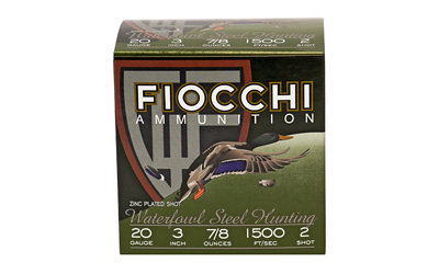 Fiocchi Flyway Steel Shotshells 20 ga 3" 7/8oz 1500 fps #2 25/ct