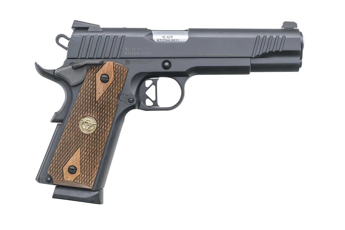 Chiappa 1911 Superior Optic Ready Handgun .45 ACP 8rd Magazines(2) 5" Barrel Blued w/Walnut Grips