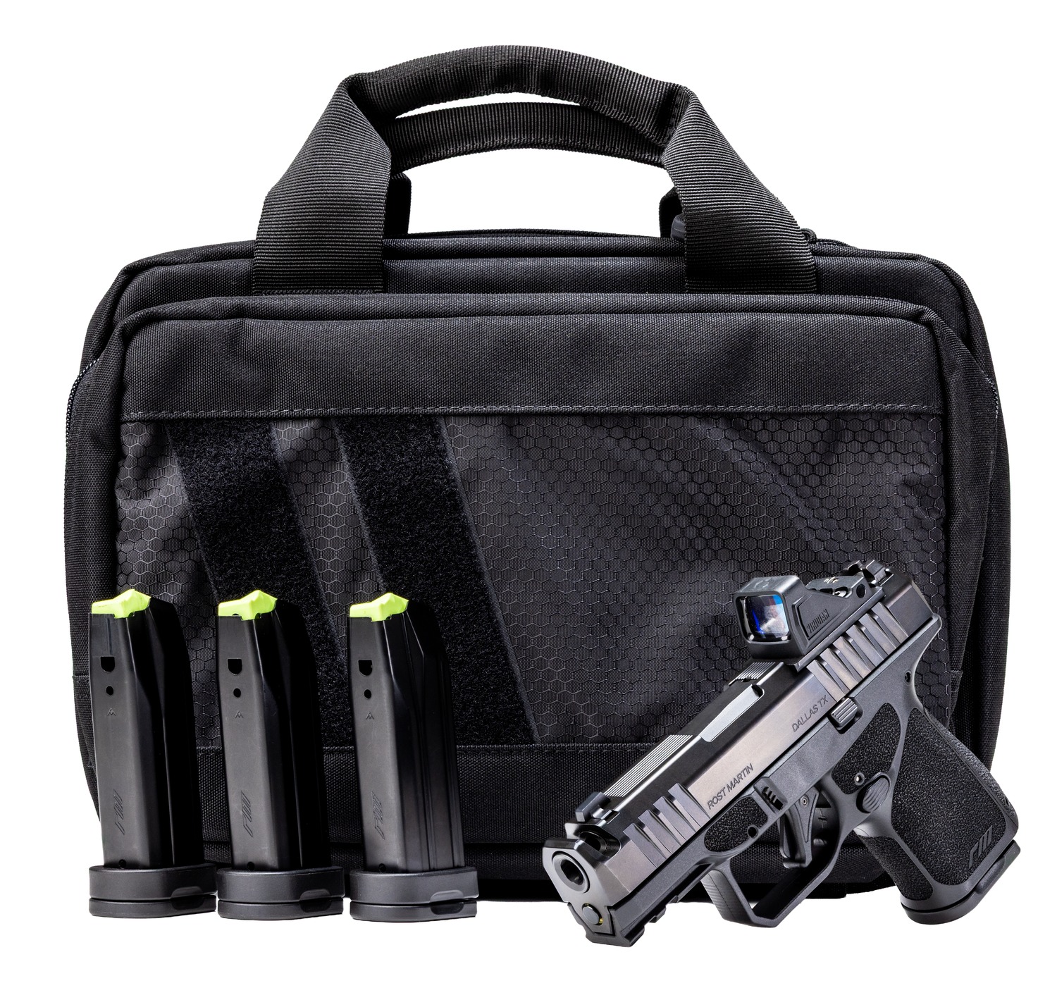 Rost Martin RM1S Comp Handgun Bundle 9mm Luger 12(1)&15(3)rd Magazines 3.6" Barrel Black Crimson Trace Red Dot Pistol