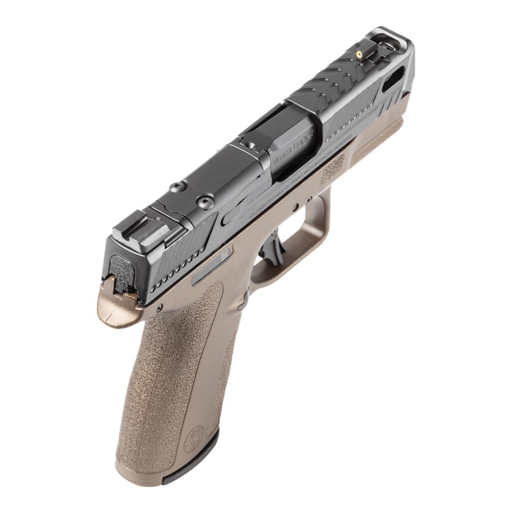 Smith & Wesson Inc. S&W PC Shield-X Carry Comp Midnight Bronze Handgun 9mm Luger 13(1)&15(1)rd Magazines 3.6" Ported Barrel Thumb Safety