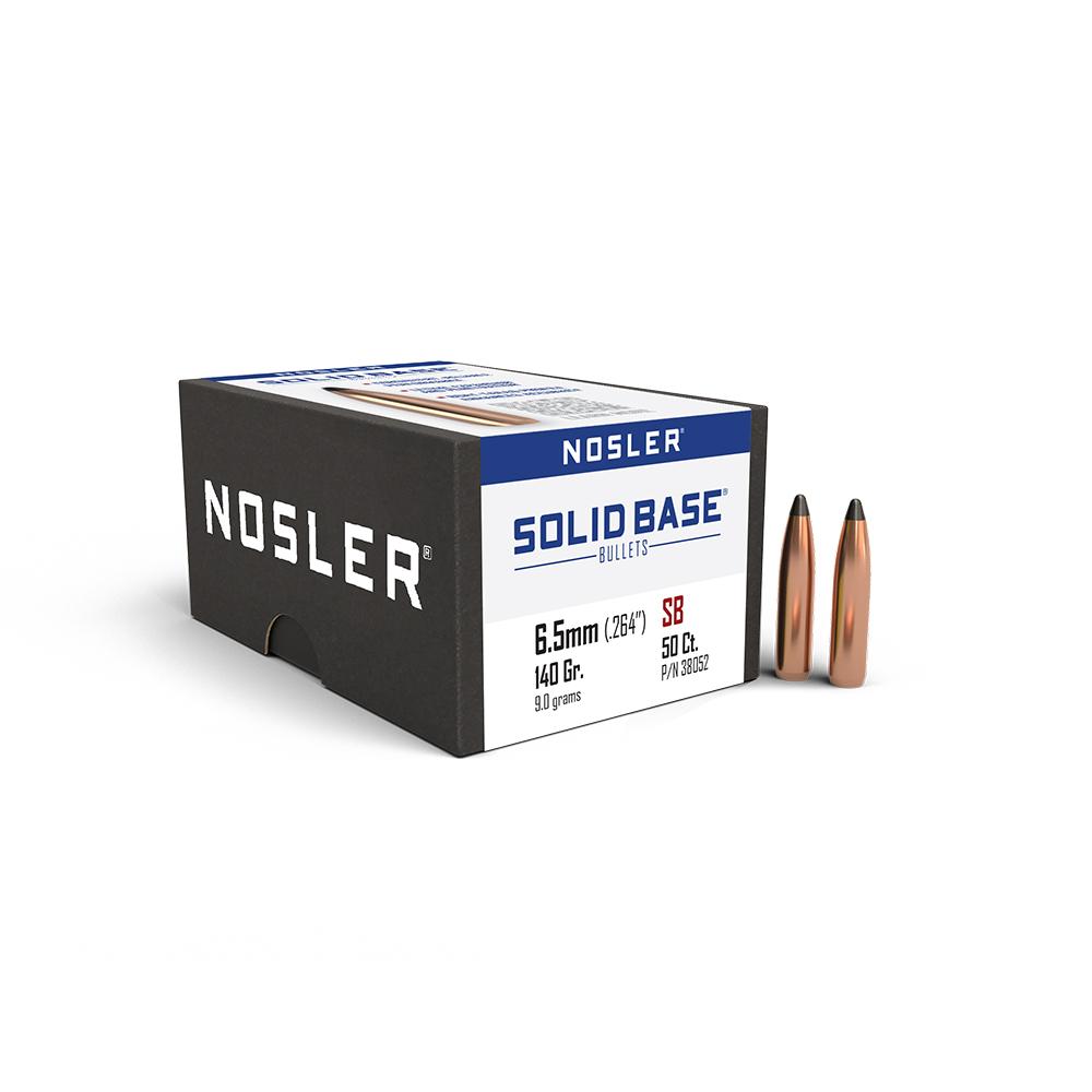 Nosler Solid Base Rifle Bullets 6.5mm .264" 140 gr 50/ct