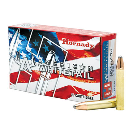 Hornady American Whitetail Rifle Ammunition .350 Legend 170gr SP 2200 fps 20/ct