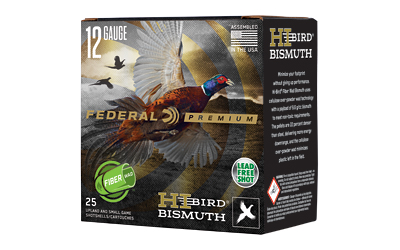 Federal Hi-Bird Fiber Wad Bismuth Shotshells 12ga 2-3/4" 1-1/4oz 1330fps #5 25/ct