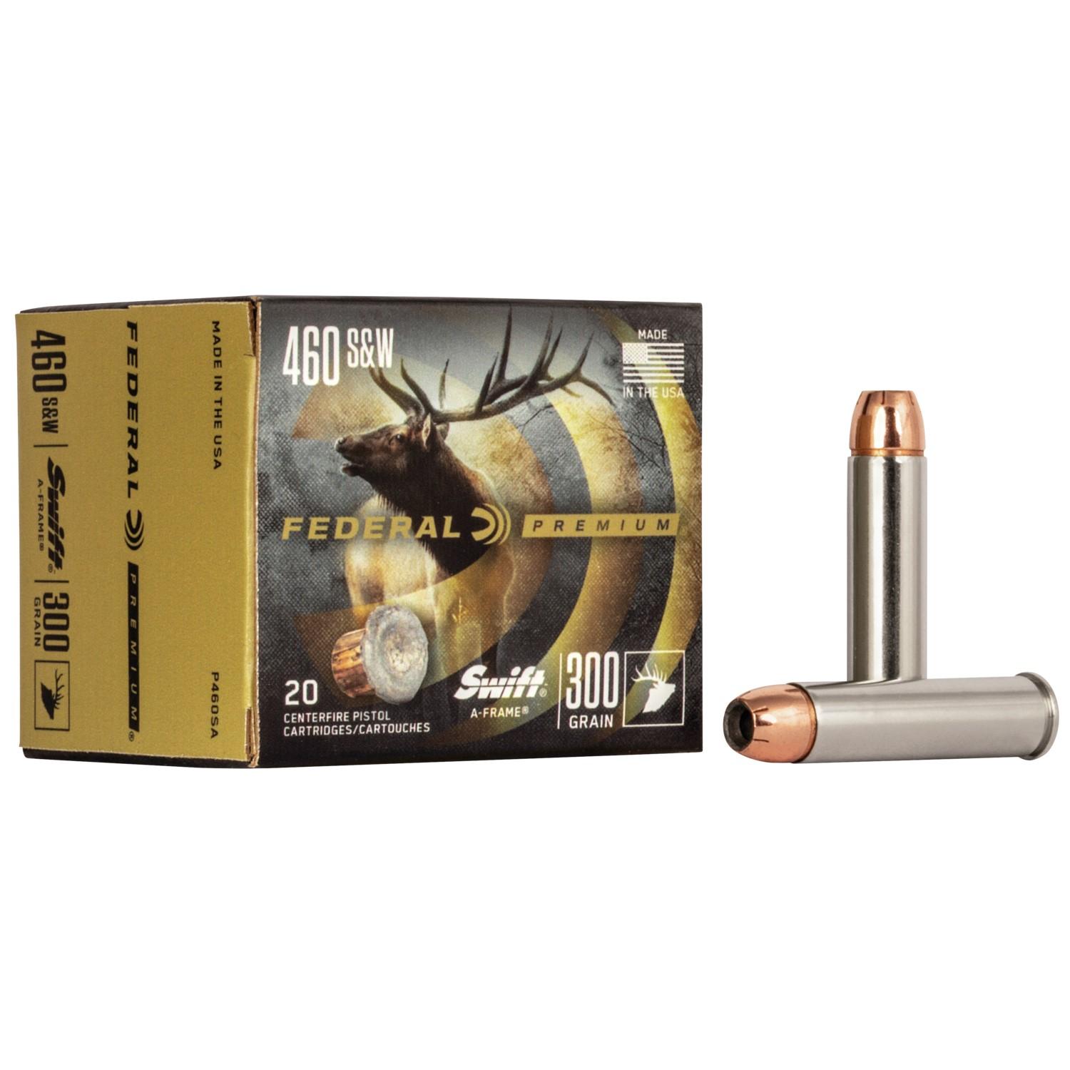 Federal Premium Swift A-Frame Handgun Ammunition .460 S&W 300 gr JHP 1750 fps 20/ct