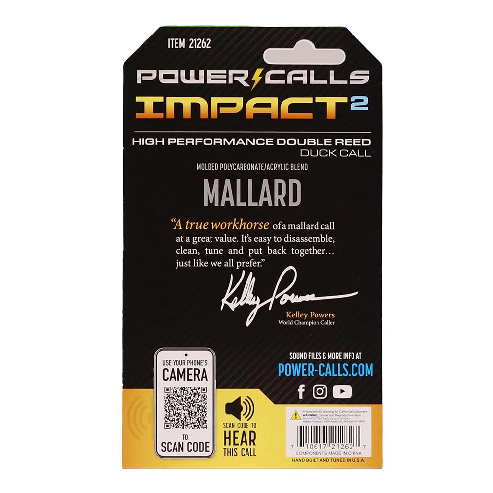 Higdon Outdoors Power Calls Impact2 Mallard Duck Mouth Call OD Green