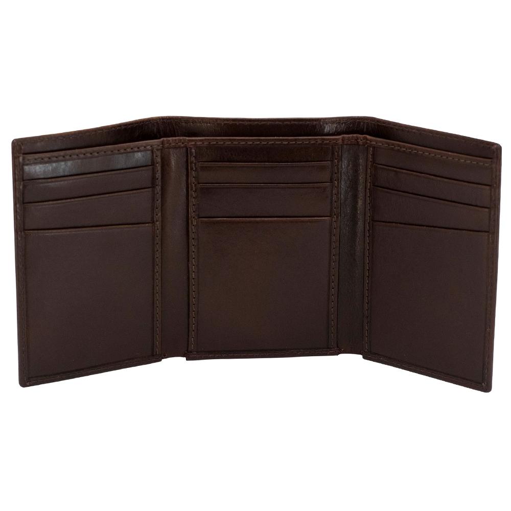 Rugged Rare Smith & Wesson Tri-Fold Wallet Brown