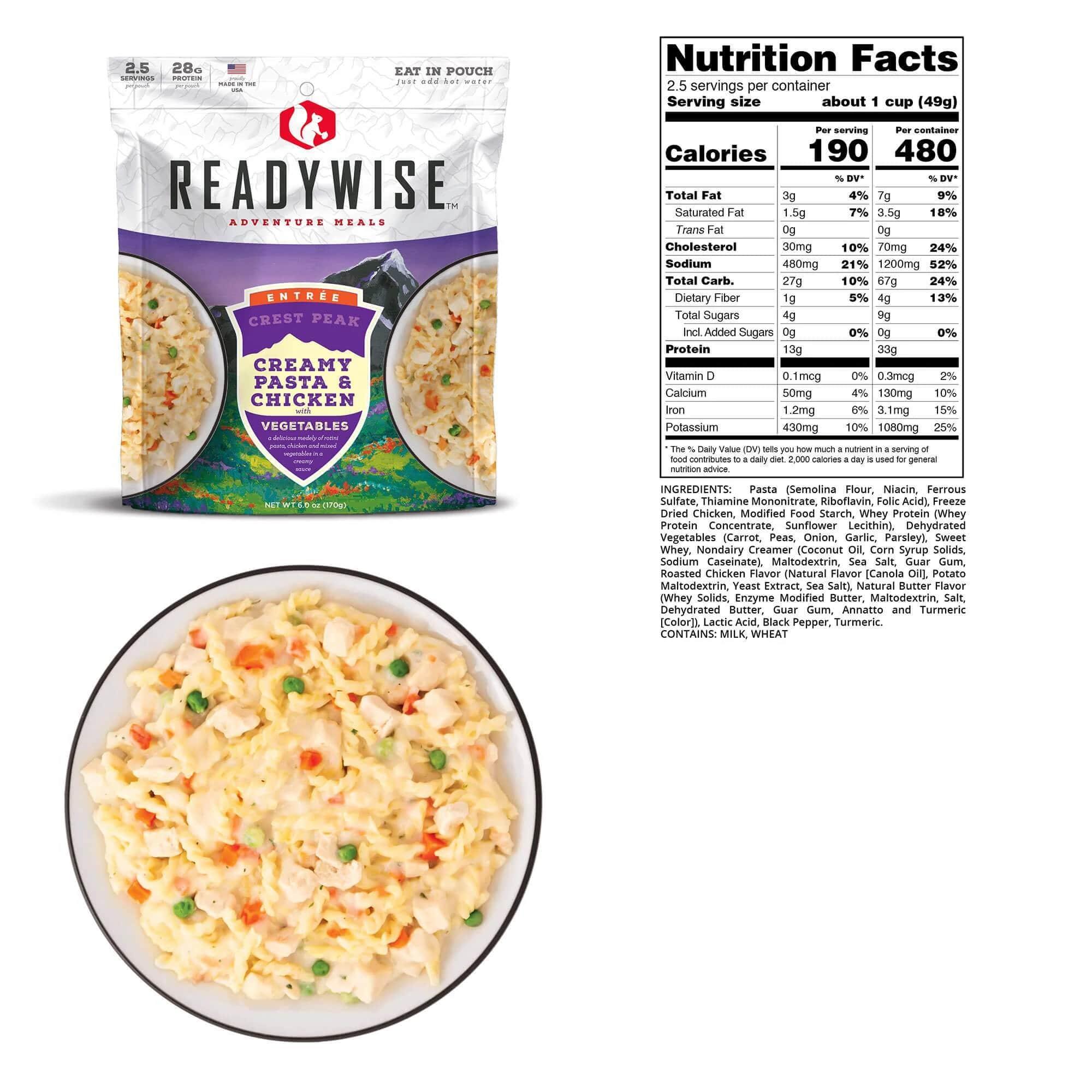 Readywise Crest Peak Creamy Pasta & Chicken - 4.3 oz