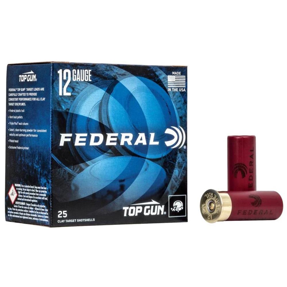 Federal Top Gun Shotshells 12 ga 2-3/4" 1-1/8 oz 1200 fps #7.5 250/ct Case (10-25/ct)
