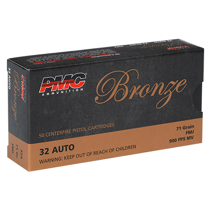 PMC Bronze Handgun Ammunition .32 ACP 71 gr. FMJ 900 fps 50/ct