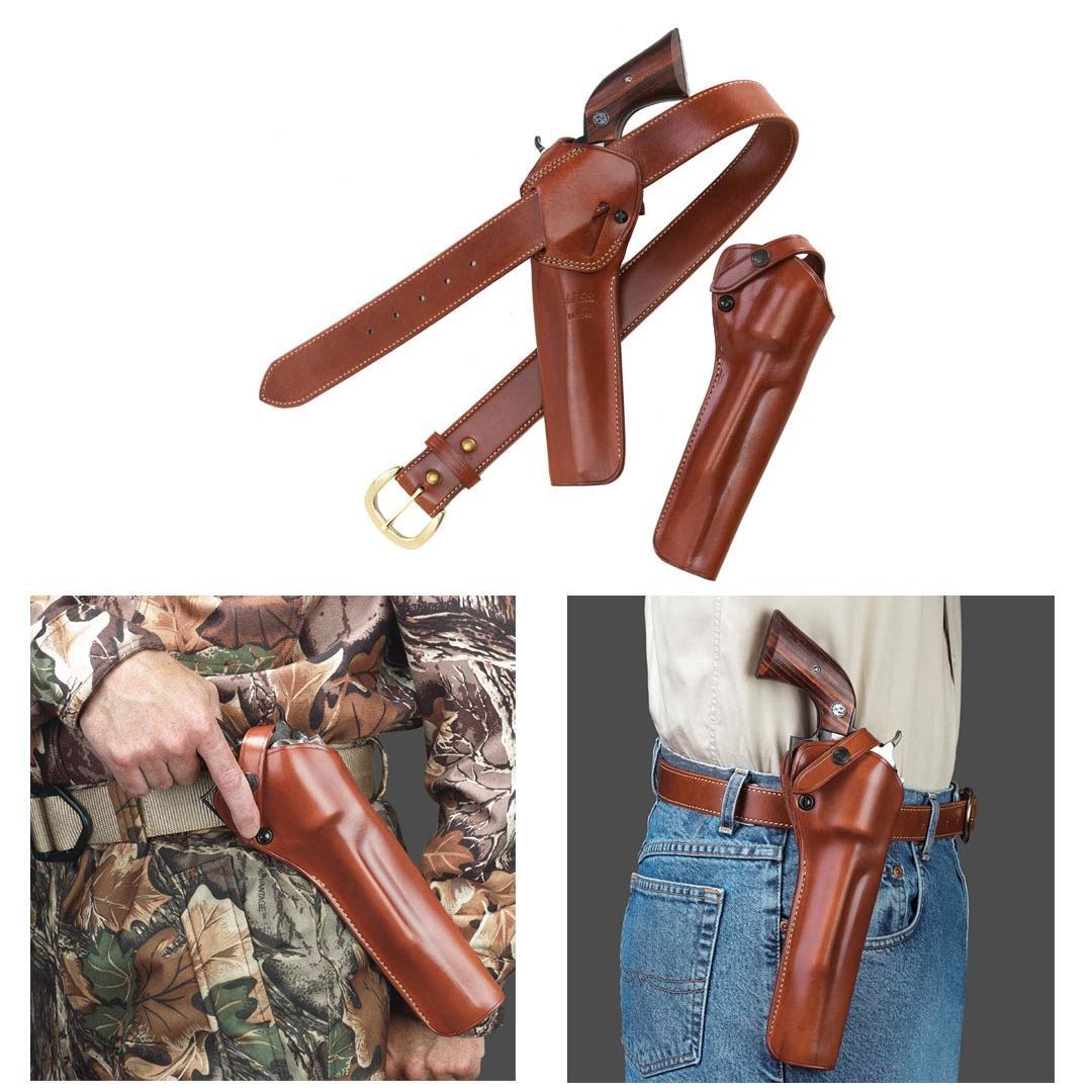 Galco SAO Strongside/Crossdraw Belt Holster for Ruger Blackhawk 6.5" Tan RH