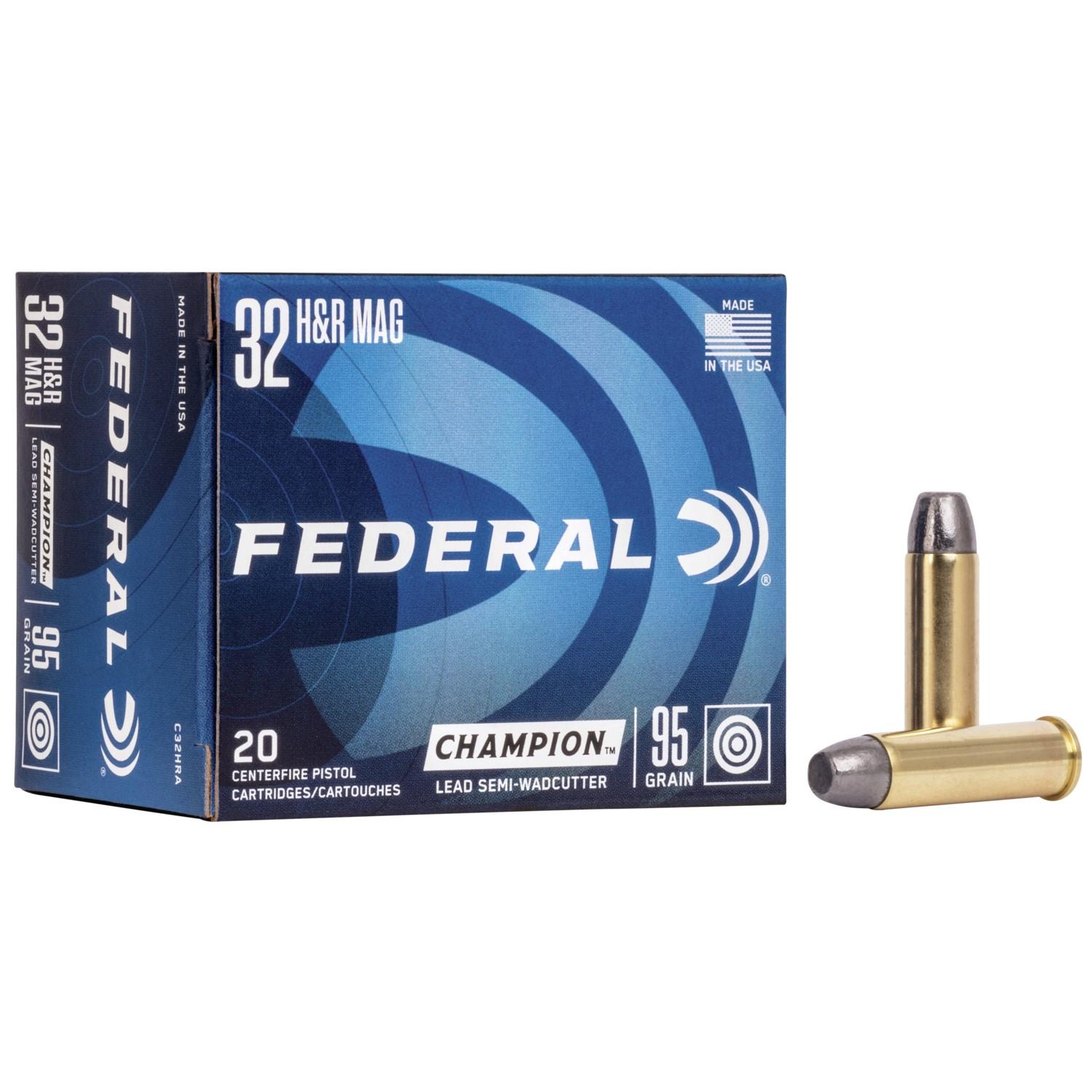 Federal Champion Handgun Ammunition .32 H&R Mag 95 gr LSWC 1020 fps 20/ct