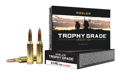 Nosler Accubond Trophy Grade Rifle Ammunition 6.5 PRC 140 gr PT 2900 fps 20/ct