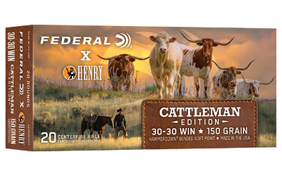 Federal x Henry Cattleman Edition rifle Ammunition 30-30 Win 150gr SP 2390 fps 20/ct