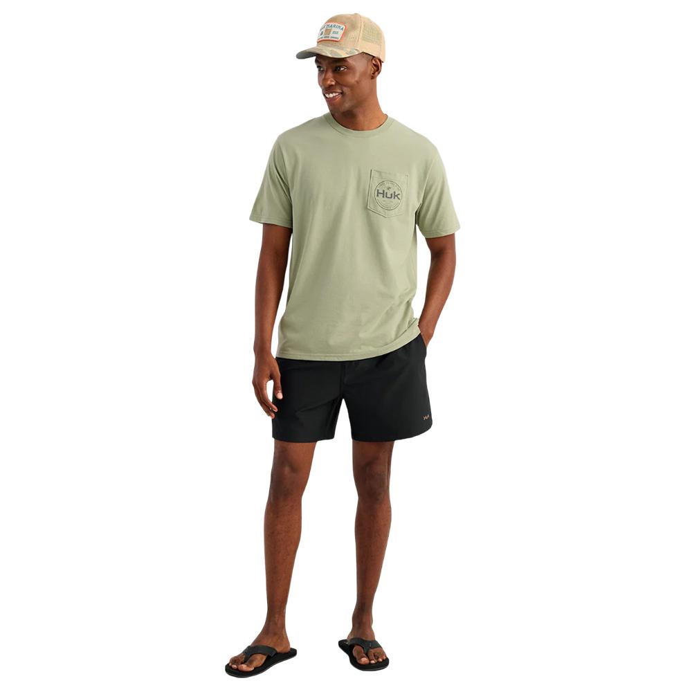 Huk Marlin Circle Short Sleeve Pocket Shirt Seagrass XL