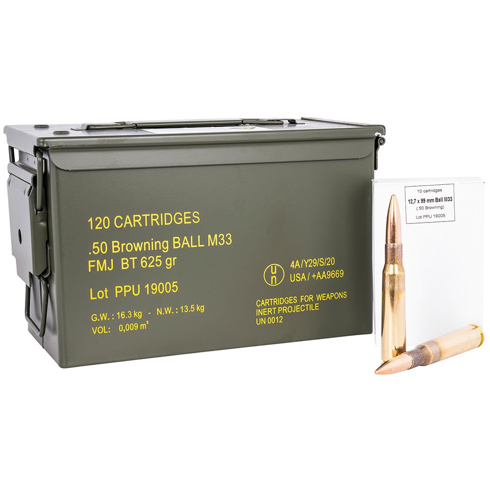 TRZ Trading Inc. PPU Rangemaster Rifle Ammunition .50 BMG 625gr FMJ 2940 fps 120/ct (Metal Can)