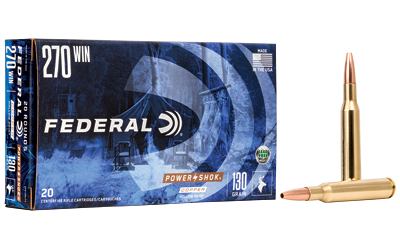 Federal Copper Power-Shok Rifle Ammunition .270 Win 130 gr CHP 3060 fps 20/ct