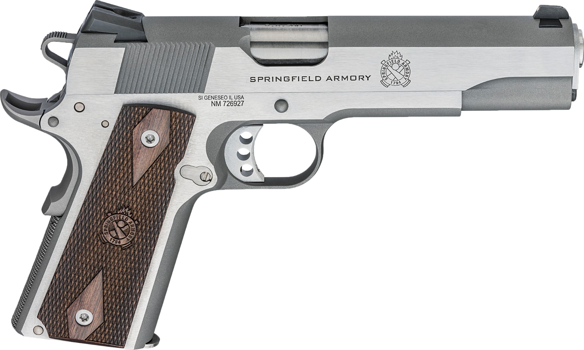 Springfield 1911 Garrison Handgun 9mm Luger 9rd Magazine 5" Barrel Stainless