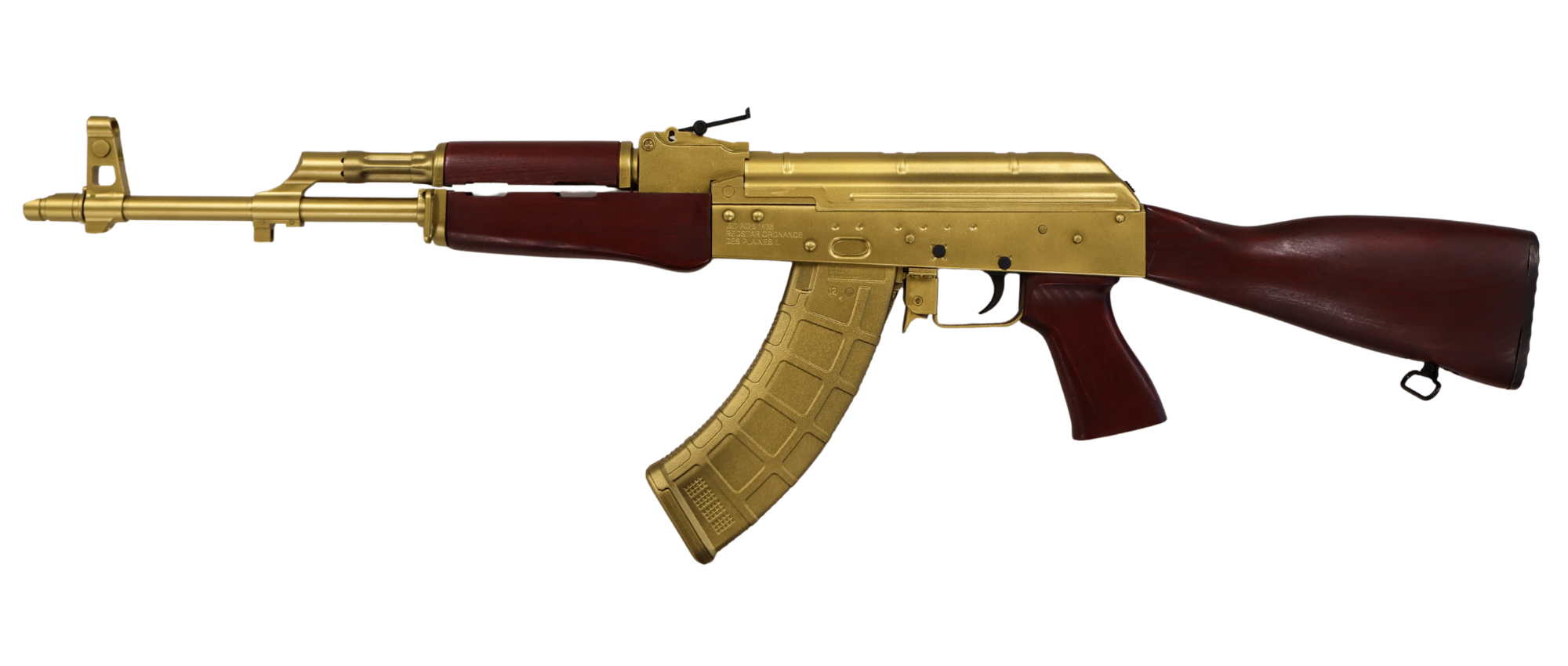RED STAR ORDNANCE BSR47 Bulgarian AKM Pattern Rifle 7.62x39, Red Star Red/Gold Cerakote, 16.3" BRL, 30RD PMAG