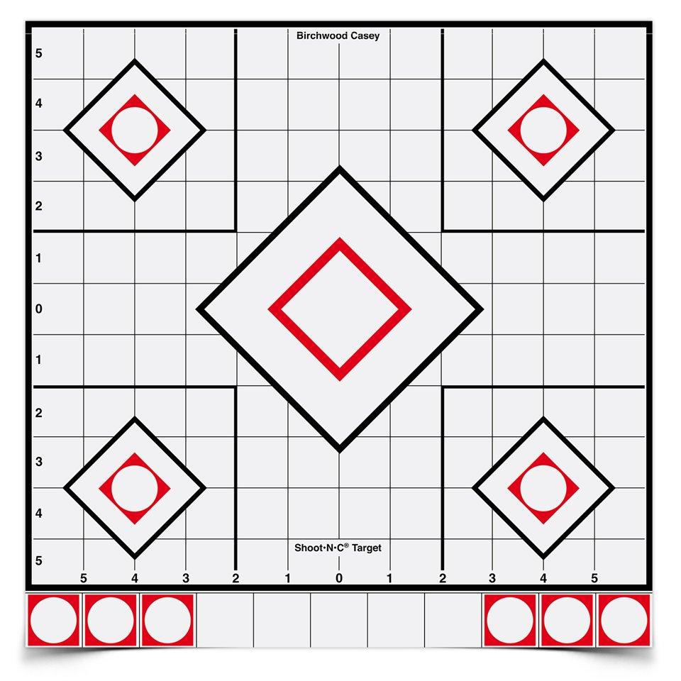 Birchwood Casey Shoot-N-C White/Black Sight-In Target 5 12" 5/ct with 55 Pasters