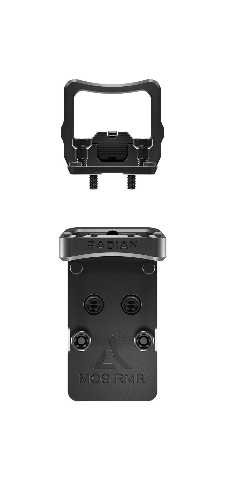 Radian Weapons Guardian+Six Combo Optic Guard & BackUp Iron Sights for Glock MOS Trijicon RMR Black