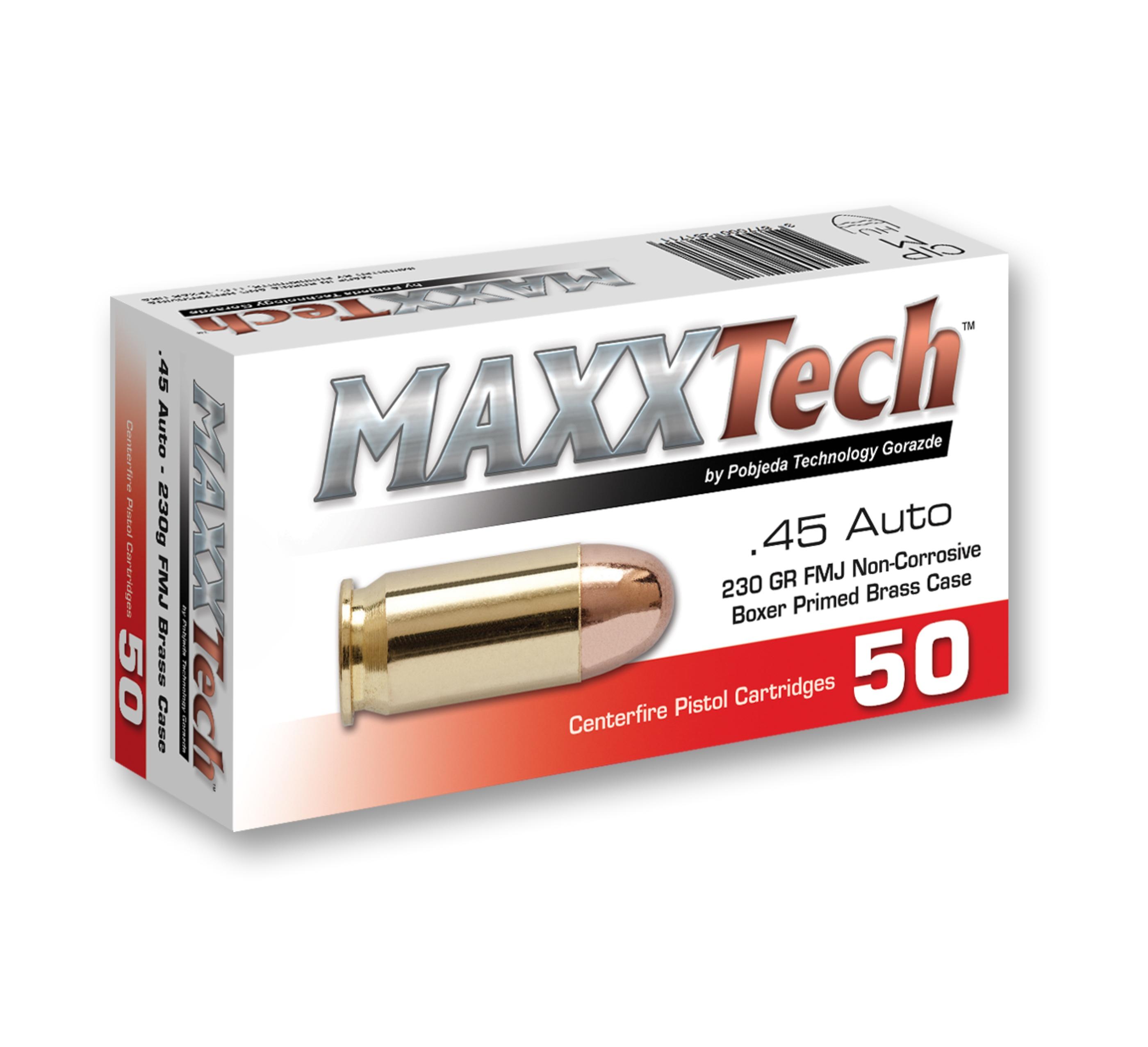 Grasso Holdings Inc. / Tulammo Maxxtech Brass Casefire Handgun Ammunition .45 ACP 230 gr FMJ 50/ct