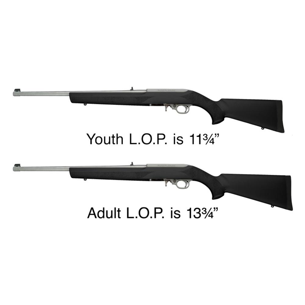 Hogue Youth Overmolded Rubber Stock for Ruger 10/22 Standard Barrel Channel Black