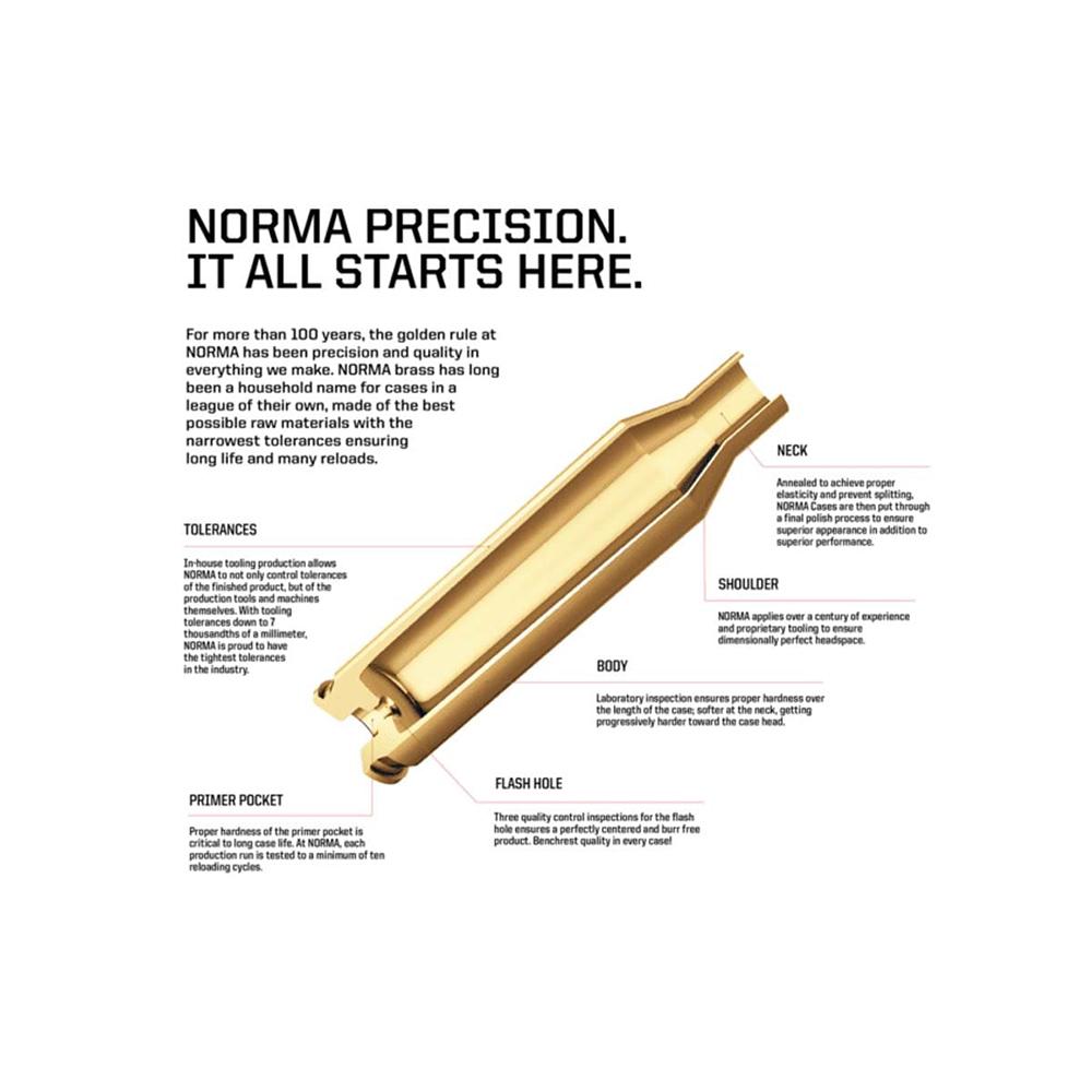 Norma Premium Reloading Brass 7mm Wby 50/rd