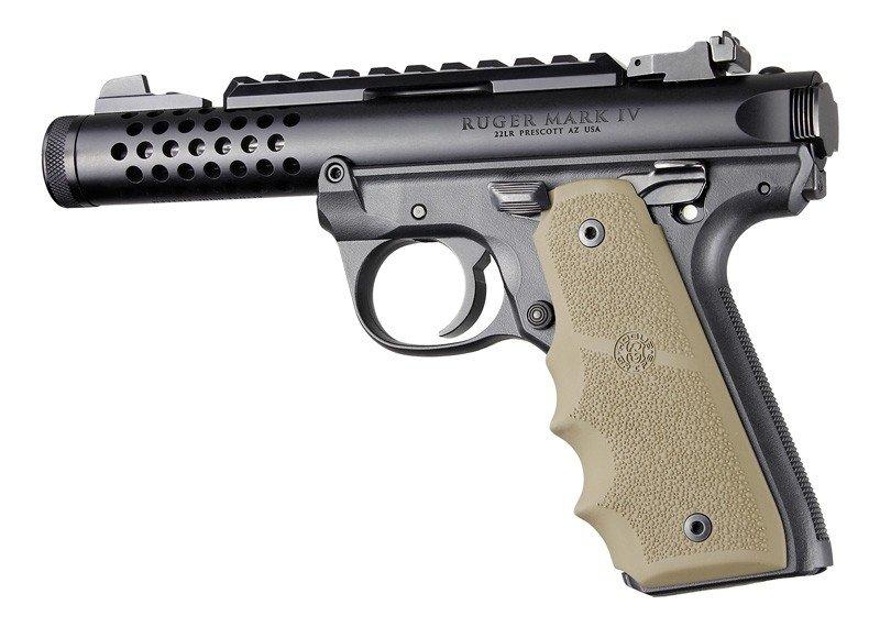 Hogue Inc. Ruger 22/45 MKIV Rubber Grip with Finger Grooves Flat Dark Earth