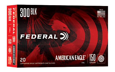 Federal American Eagle Rifle Ammunition .300 AAC Blackout 150 gr FMJ-BT 1900 fps 20/ct