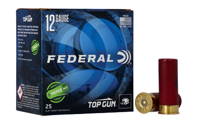 Federal Top Gun Paper Wad Shotshells 12 ga 2-3/4" 1-1/8 oz 1200 fps #8 25/ct
