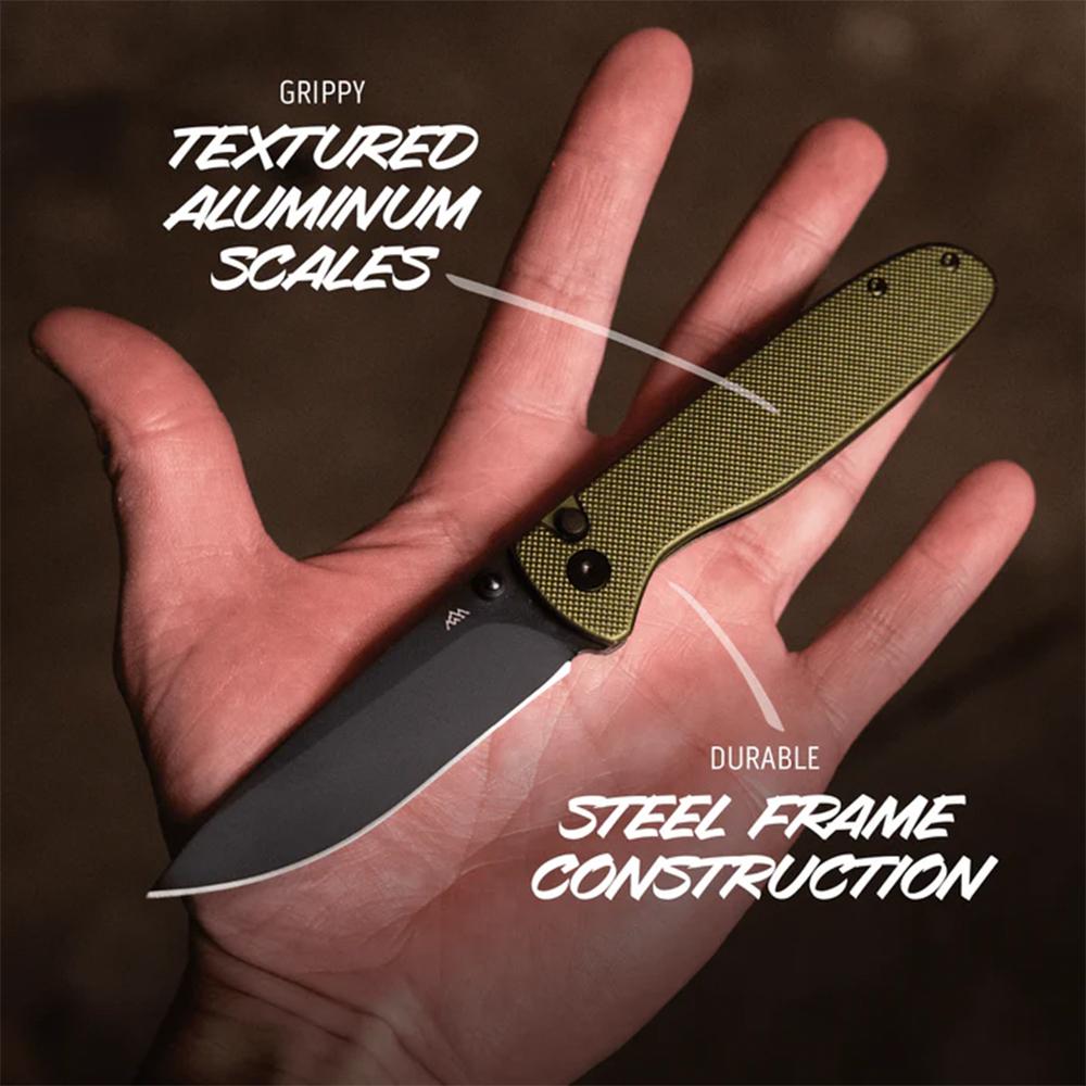 Outdoor Edge Dirk Folding Knife 3-1/4" Drop Point Blade Green