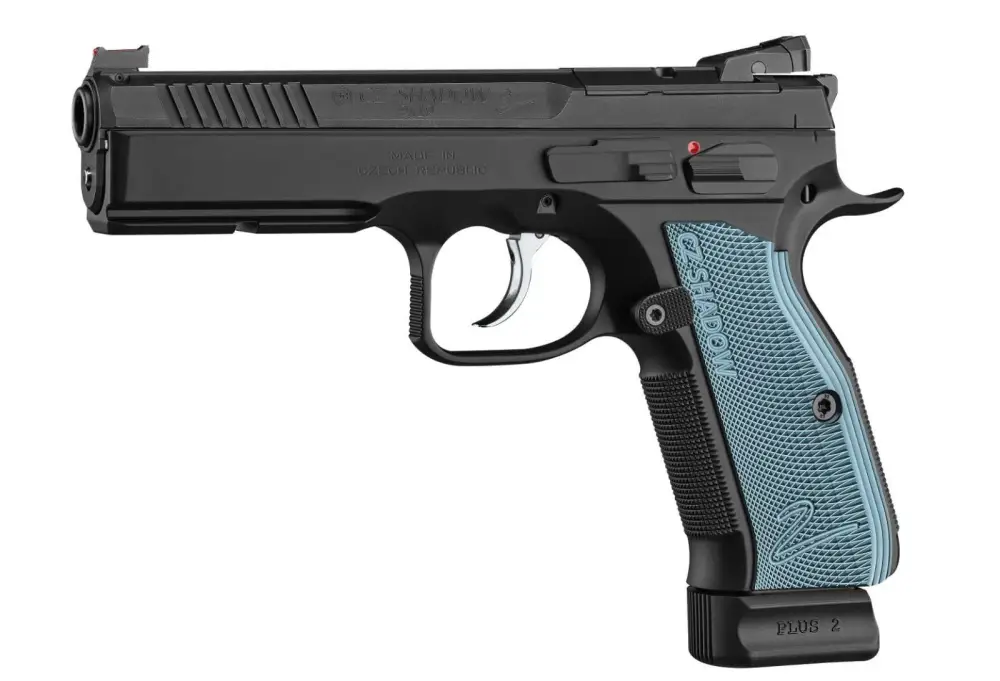 CZ Shadow 2 Optic Ready Handgun 9mm Luger 19rd Magazine 4.7" Barrel Black Frame Blue Grips