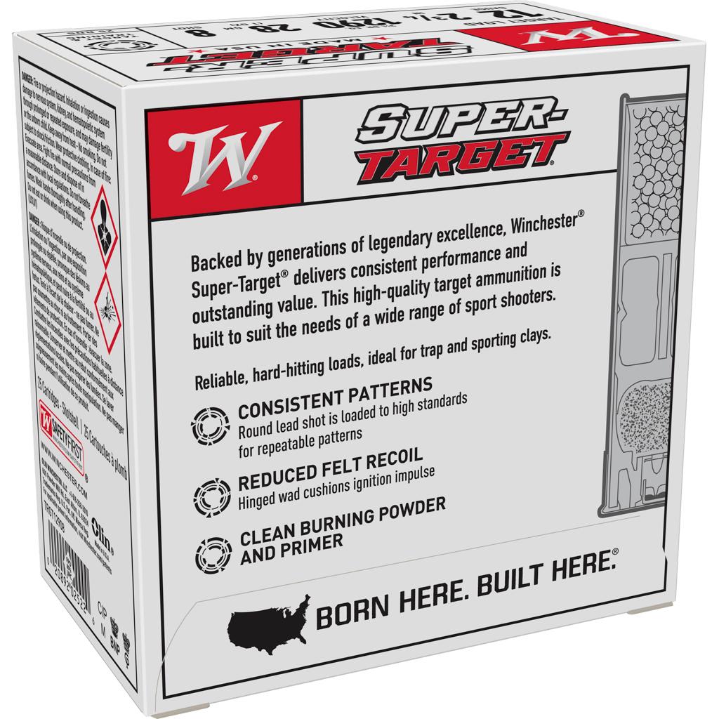 Winchester Super Target Shotshells 12 ga 2-3/4" 1 oz 1290 fps #8 25/ct