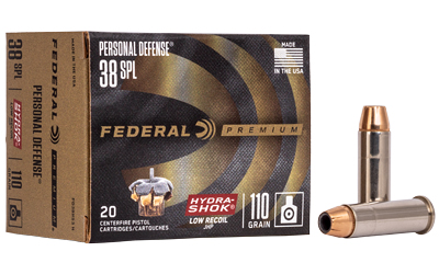 Federal Premuim Personal Defense Handgun Ammunition .38 Spl 110 gr JHP 980 fps 20/ct